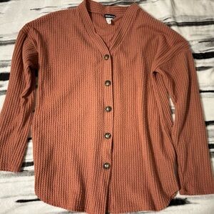 Terracotta Button-Up Cardigan